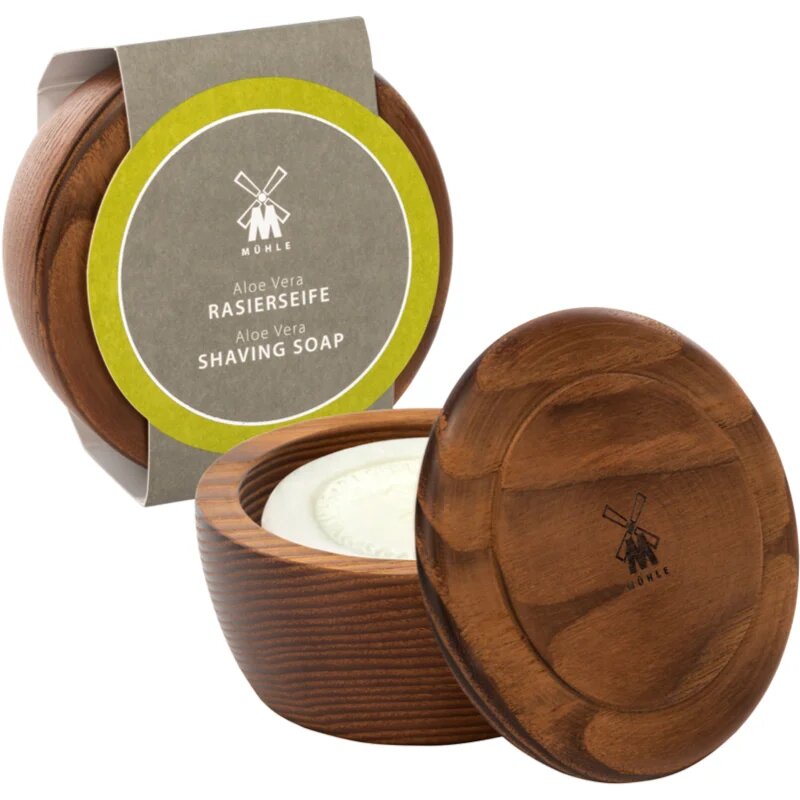 Mühle Shaving Soap Wooden Bowl borotvaszappan uraknak Aloe Vera 65 g