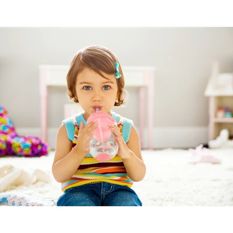 Munchkin Click Lock™ Tip & Sip bögre szívószállal nehezékkel Pink 6 m+ 1 db