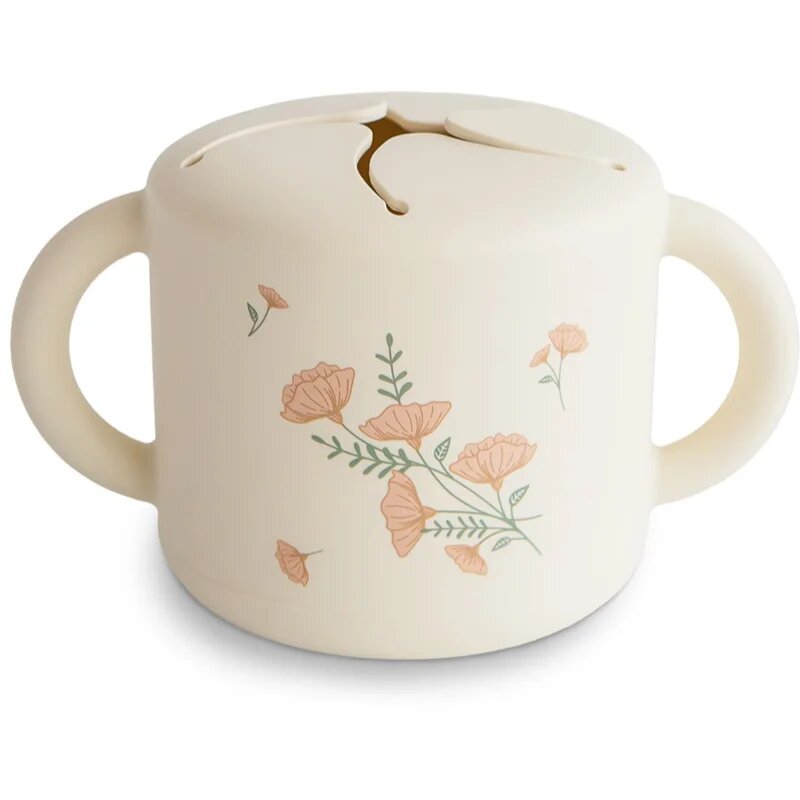 Mushie Baby Snack Cup bögre nassolnivaló Pink Flowers 1 db