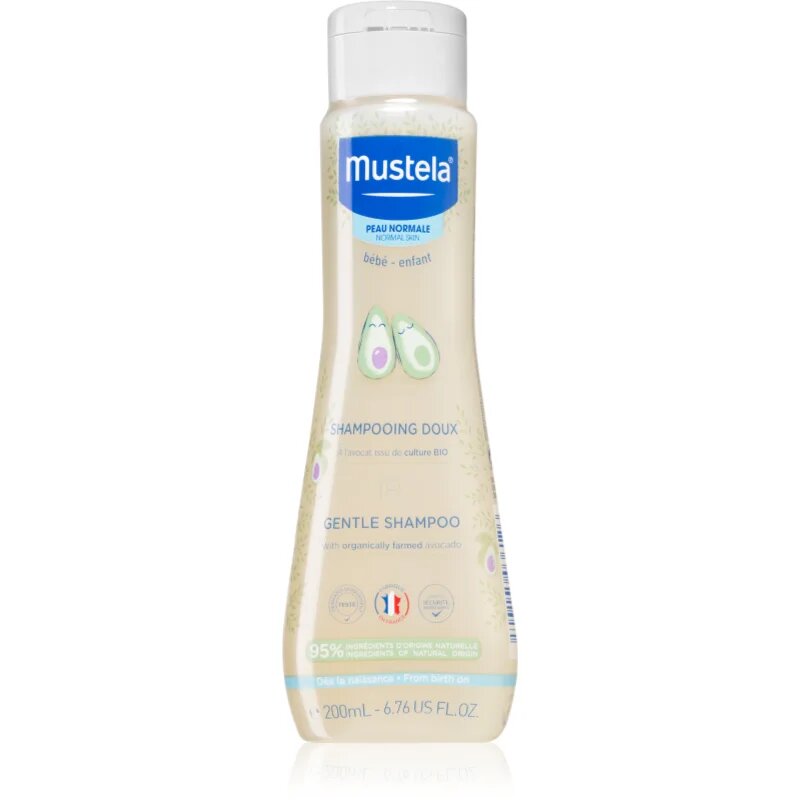 Mustela Bébé finom állagú sampon gyermekeknek születéstől kezdődően 200 ml