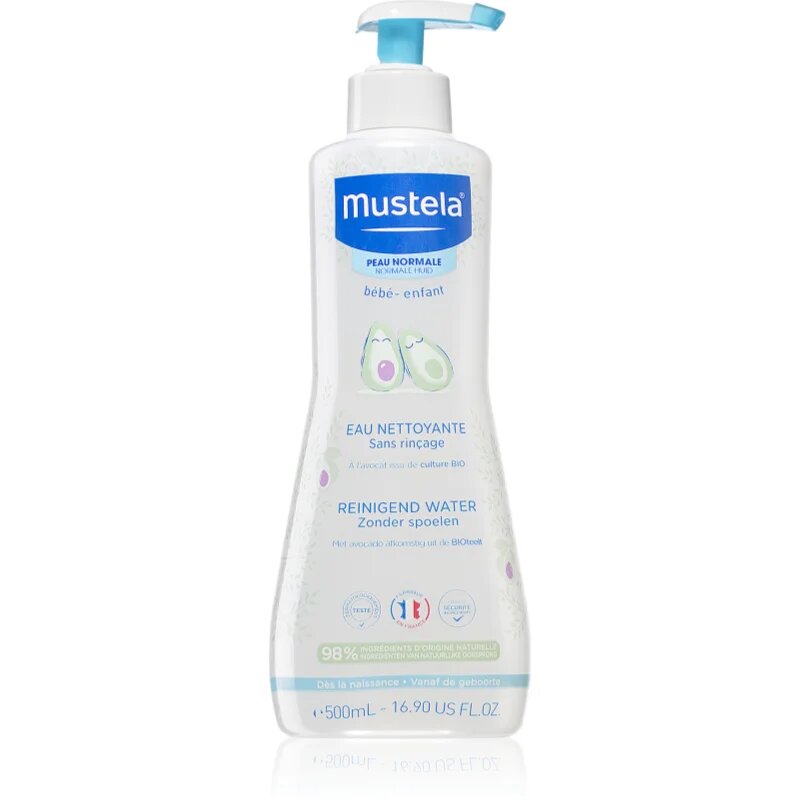 Mustela Bébé No Rinse Cleansing Water tisztító víz gyermekeknek születéstől kezdődően 500 ml