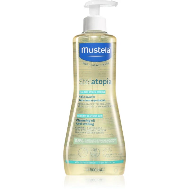 Mustela Bébé Stelatopia babaolaj fürdéshez és masszírozáshoz az atópiás bőrre 500 ml