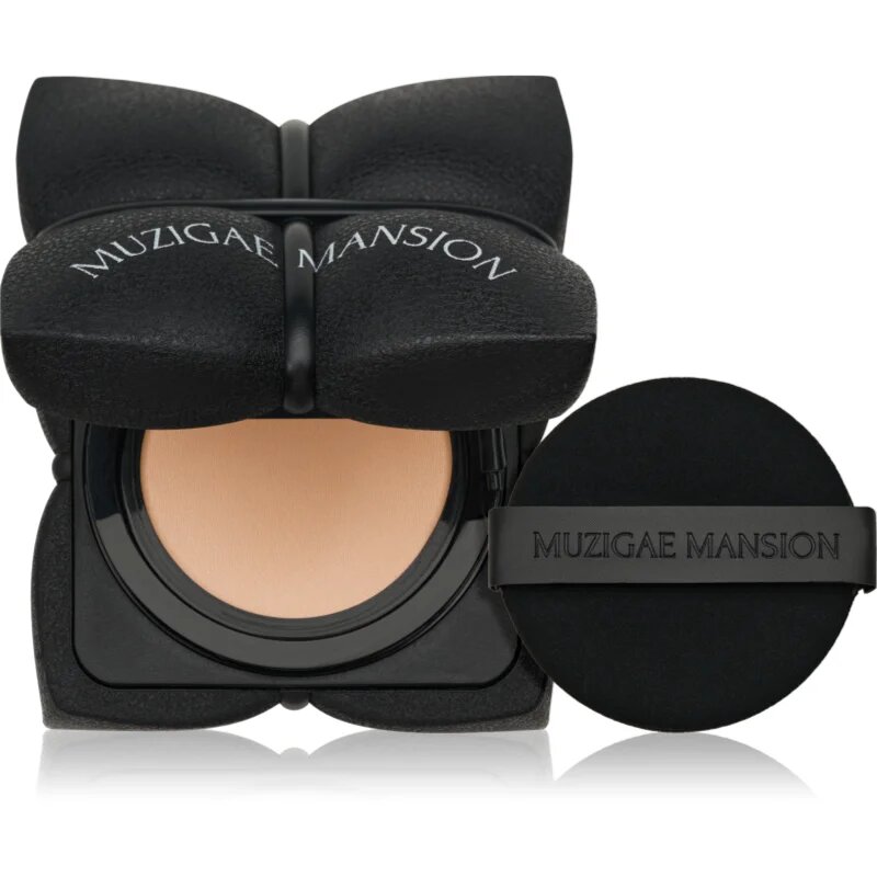 MUZIGAE MANSION Sleek Matt Cushion tartós alapozó sminkszivaccsal SPF 50+ a tökéletes küllemért árnyalat N23 15 g