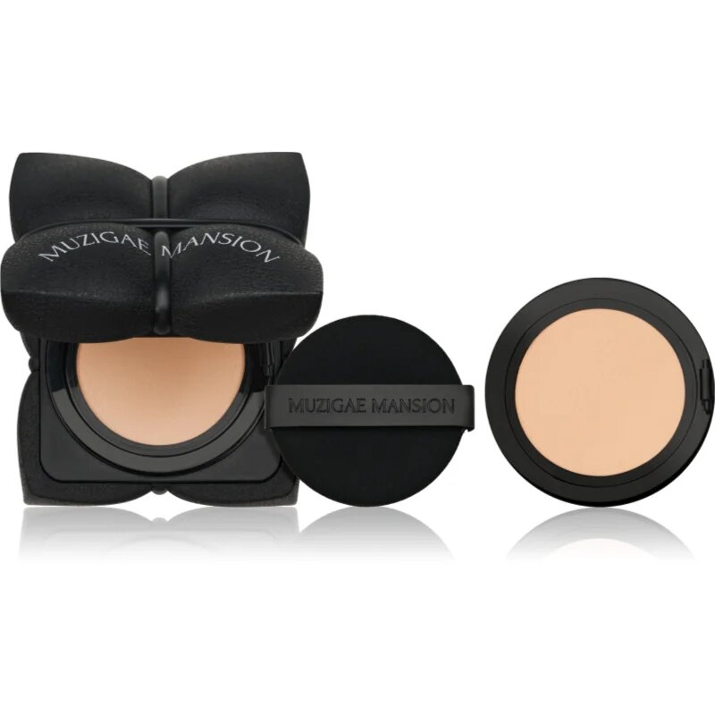 MUZIGAE MANSION Sleek Matt Cushion tartós alapozó sminkszivaccsal SPF 50+ + utántöltő árnyalat N23 2x15 g