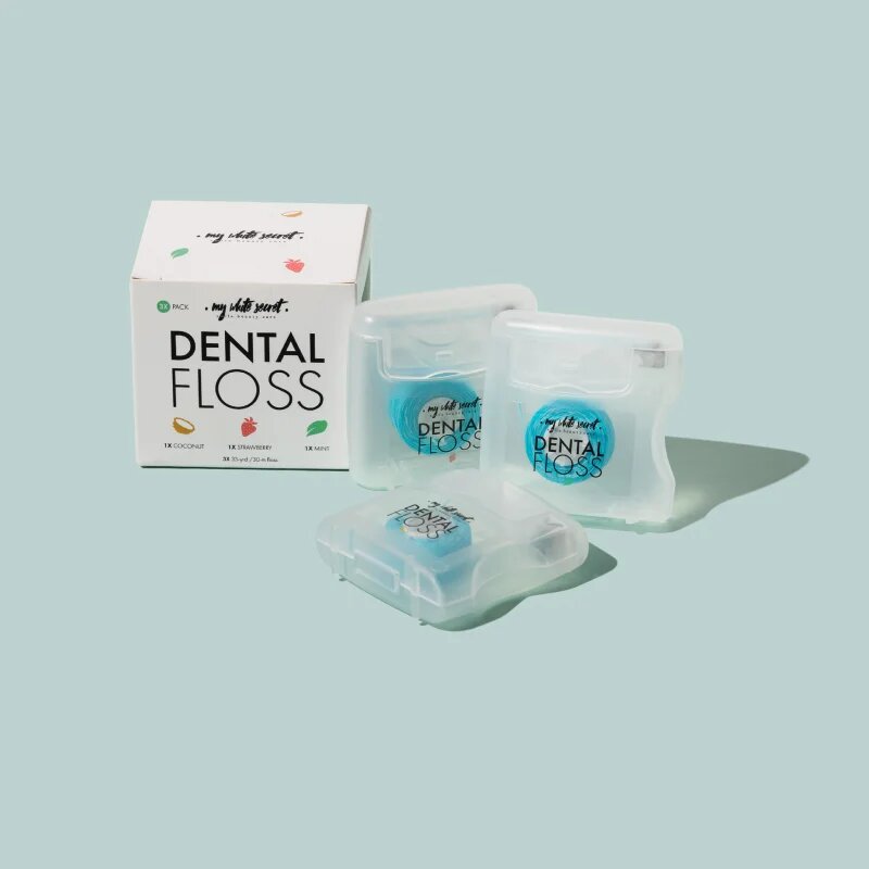 My White Secret Dental Floss fogselyem Coconut Mint Strawberry 3 db