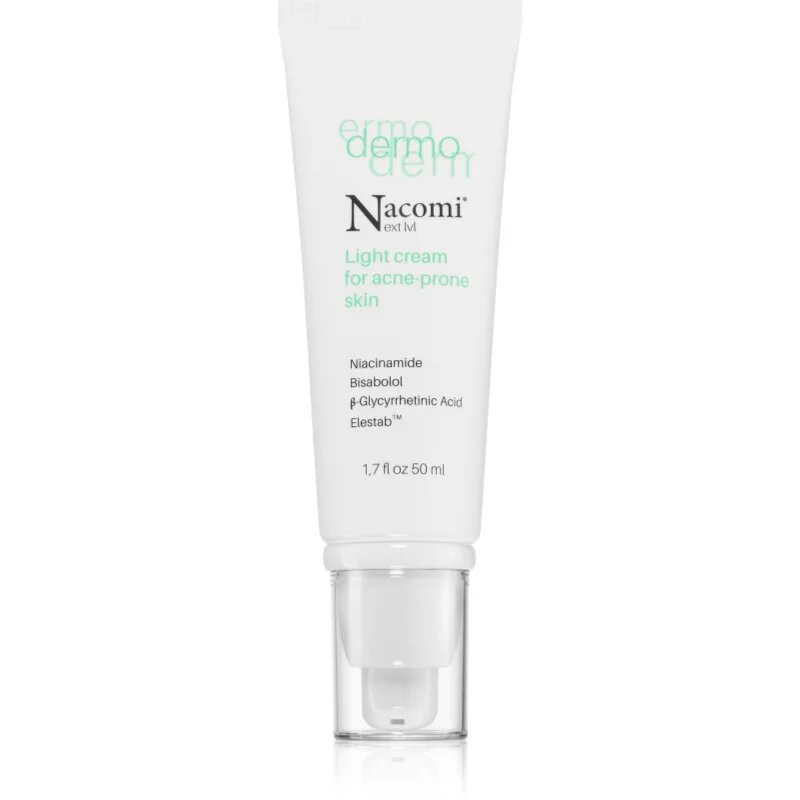 Nacomi Next Level Dermo faggyútermelés csökkentő és pattanás elleni gyengéd krém 50 ml