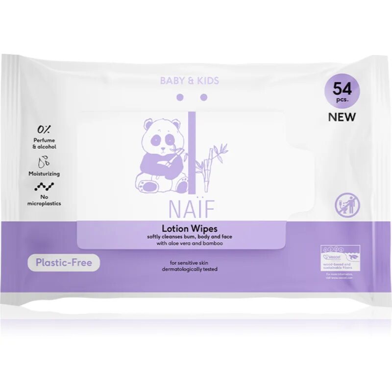 Naif Baby & Kids Lotion Wipes nedves törlőkendők gyermekeknek születéstől kezdődően 54 db
