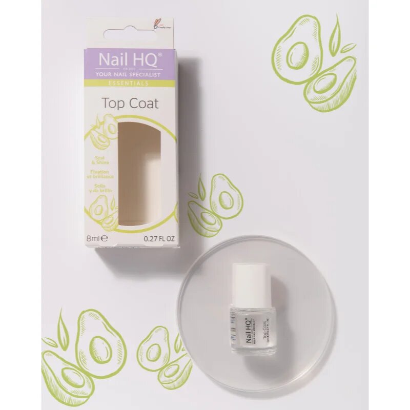 Nail HQ Essentials Top Coat fedő körömlakk UV/LED-lámpa használata nélkül 8 ml