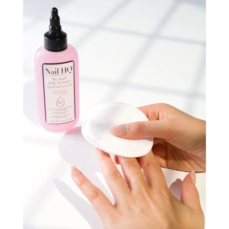 Nail HQ No Spill Jelly Acetone körömlakklemosó E-vitaminnal 125 ml