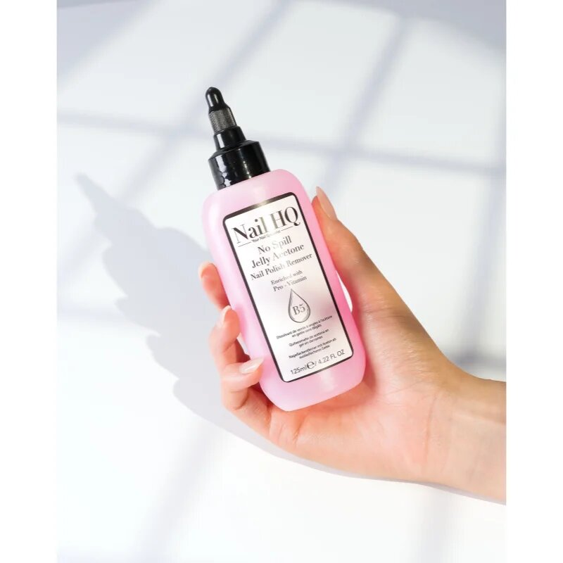 Nail HQ No Spill Jelly Acetone körömlakklemosó E-vitaminnal 125 ml
