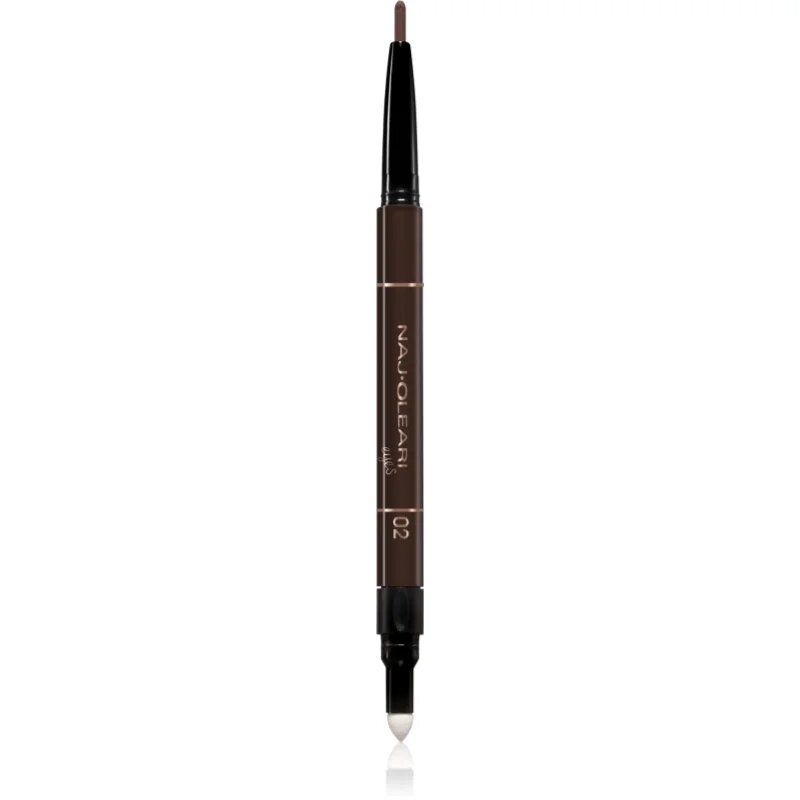 Naj Oleari 3 in 1 Perfect Brow szemöldökceruza és gél kétoldalas 02 Brown 0.15 g