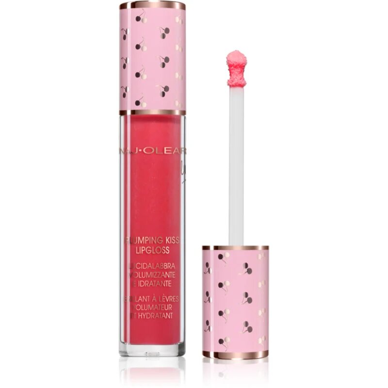 Naj Oleari Plumping Kiss Lip Gloss hidratáló és tömegnövelő szájfény hölgyeknek 08 Pearly Cyclamen Pink 6 ml