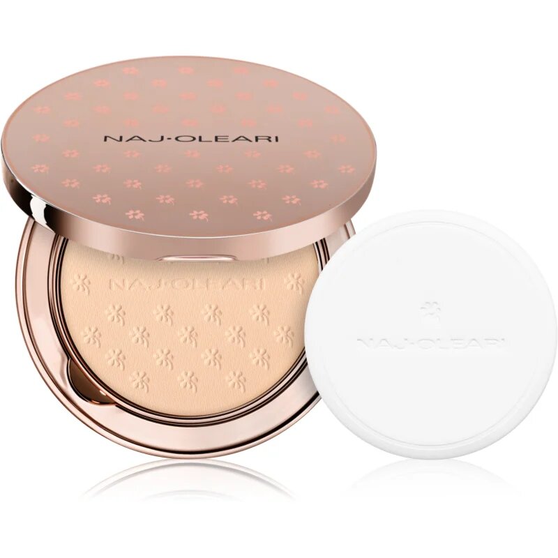 Naj Oleari Skin Caress Pressed Powder kompakt púder mattító hatással hölgyeknek 02 Peach Pink 9.5 g