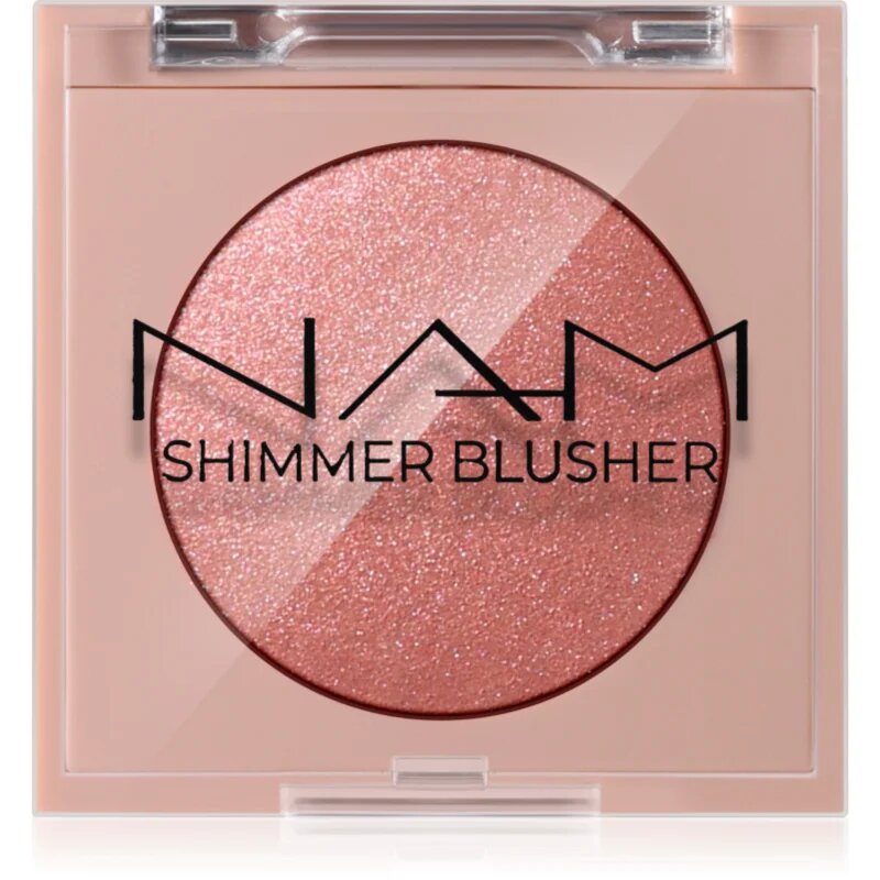 NAM Shimmer Blusher hosszantartó arcpír árnyalat 2 Peach Ice Tea 4 g