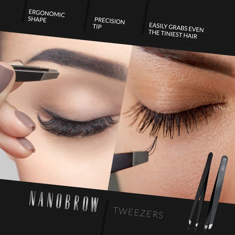 Nanobrow Tweezers ferde végű szemöldökcsipesz 1 db