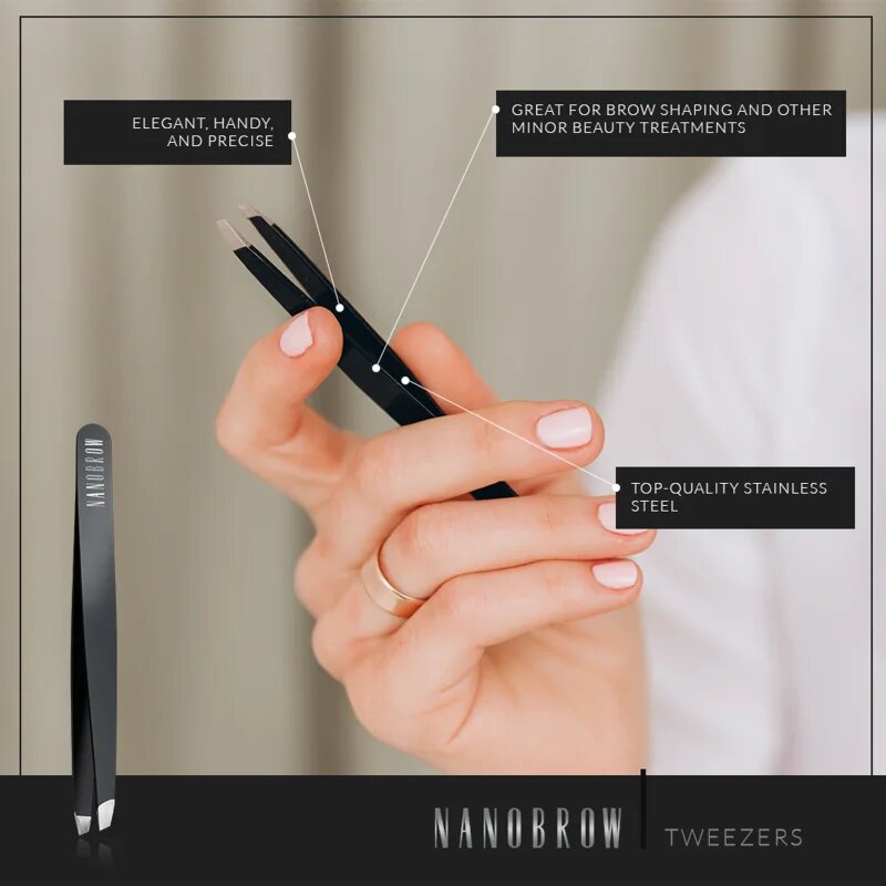 Nanobrow Tweezers ferde végű szemöldökcsipesz 1 db