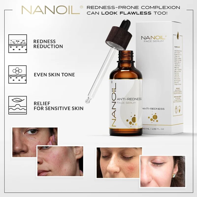 Nanoil Anti-Redness arcszérum a kipirosodás csökkentésére 50 ml