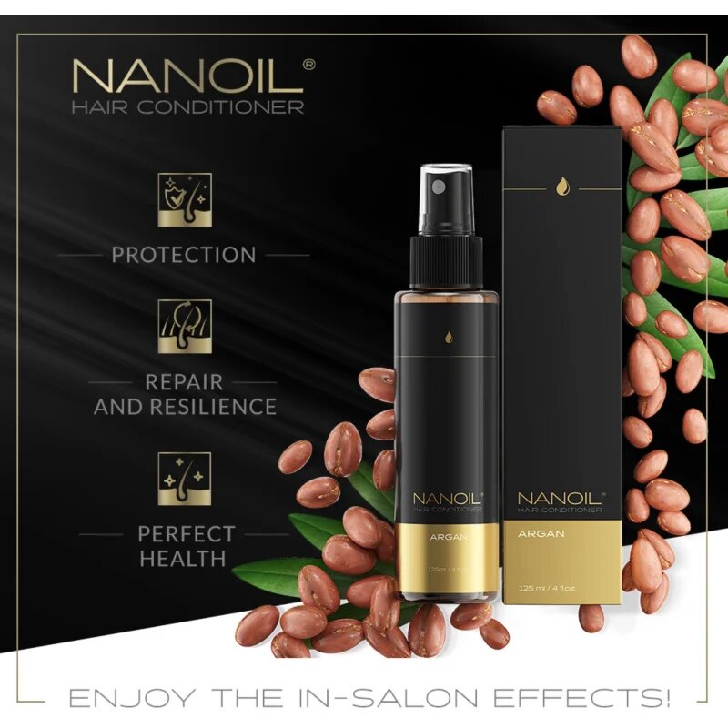 Nanoil Argan öblítés nem igénylő tápláló kondicionáló Argán olajjal 125 ml