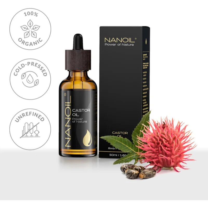 Nanoil Castor Oil ricinusolaj arcra testre és hajra 50 ml