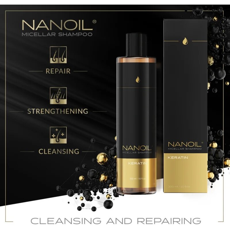Nanoil Keratin erősítő micellás sampon keratinnal 300 ml