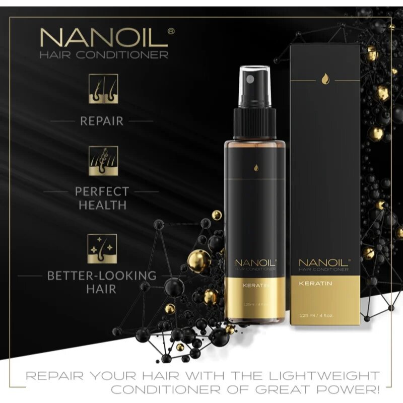 Nanoil Keratin leöblítést nem igénylő regeneráló kondicionáló keratinnal 125 ml