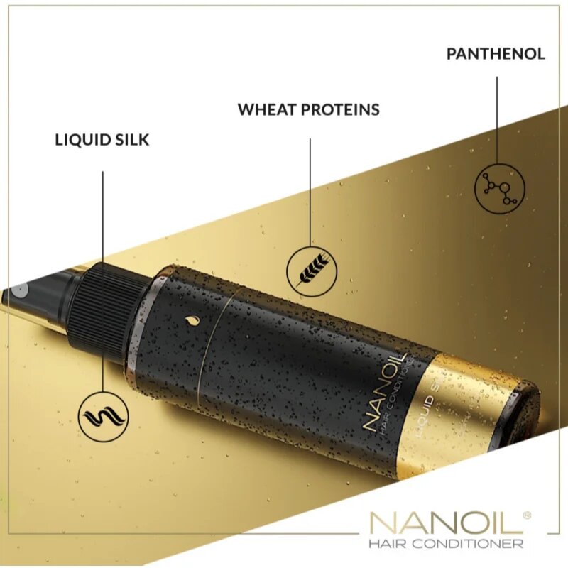 Nanoil Liquid Silk Kisimító öblítést nem igénylő kondícionáló hajra 125 ml