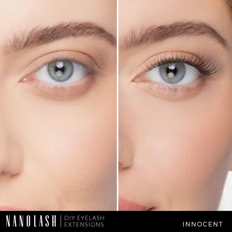 Nanolash DIY Eyelash Extensions Csomómentes elválasztott szempillák Innocent 36 db