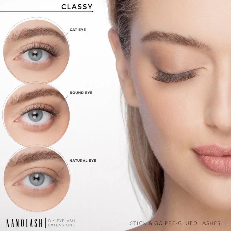 Nanolash DIY Eyelash Extensions szempilla-hosszabbító szett otthoni használatra Classy 36 db