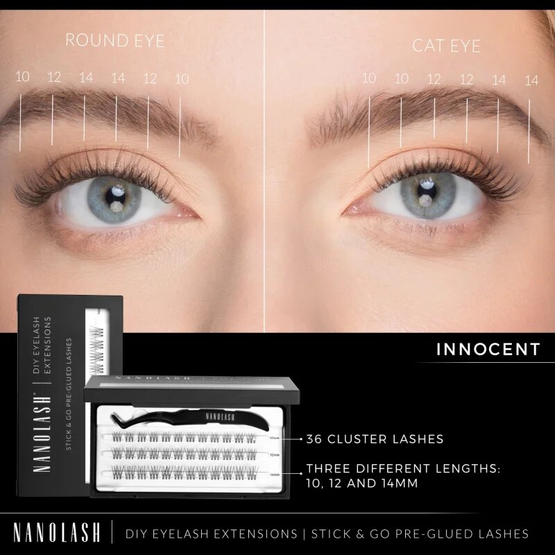 Nanolash DIY Eyelash Extensions szempilla-hosszabbító szett otthoni használatra Innocent 36 db