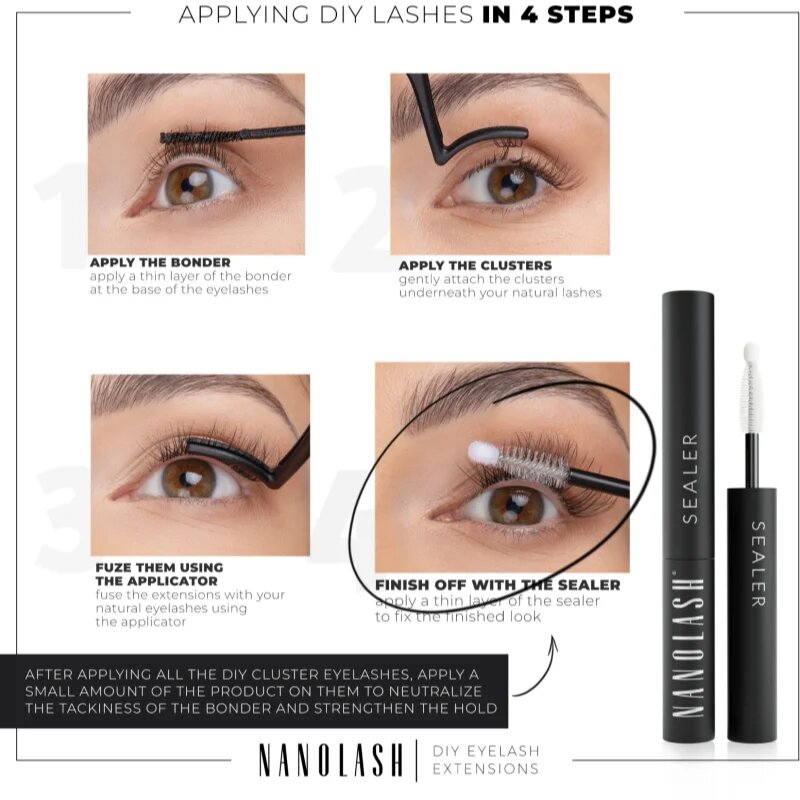 Nanolash DIY Sealer átlátszó fixáló gél szempilla-hosszabbításra 5 ml