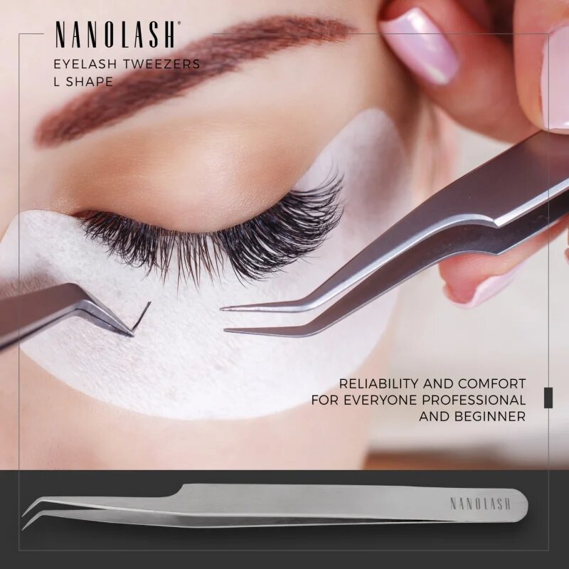 Nanolash Eyelash Tweezers L Shape műszempilla applikátor 1 db