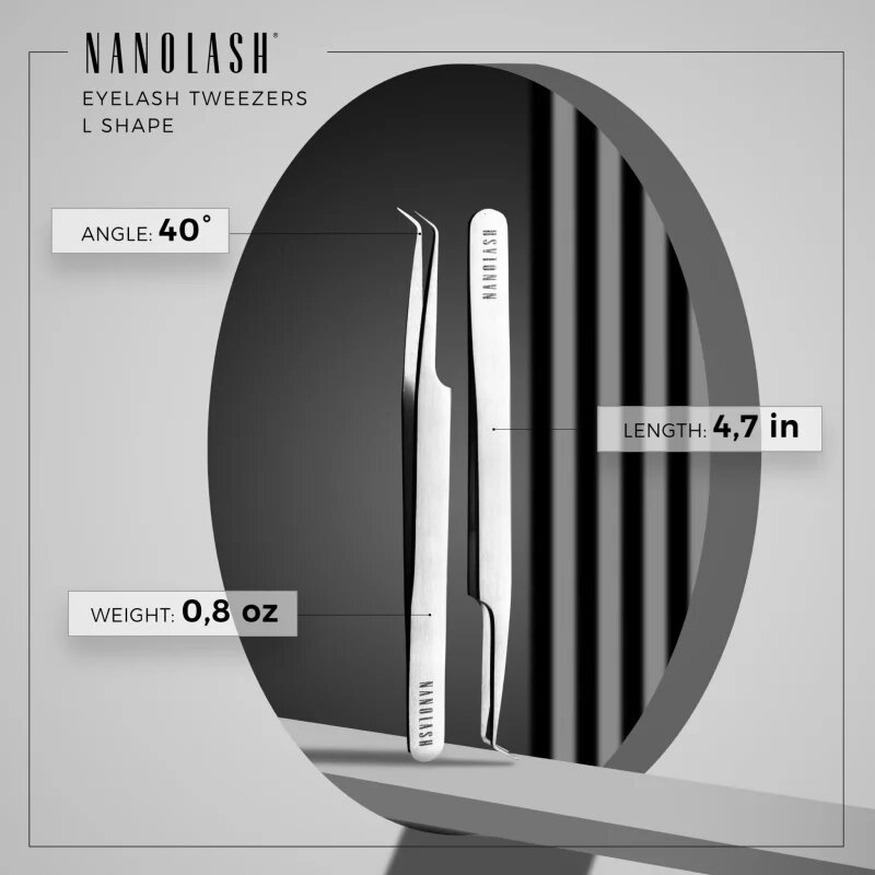 Nanolash Eyelash Tweezers L Shape műszempilla applikátor 1 db