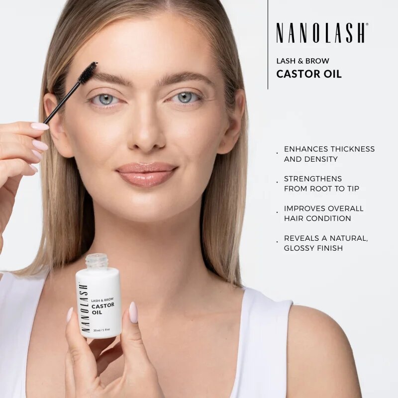 Nanolash Lash & Brow Castor Oil hidegen sajtolt ricinus olaj Szempillákra és szemöldökre 30 ml