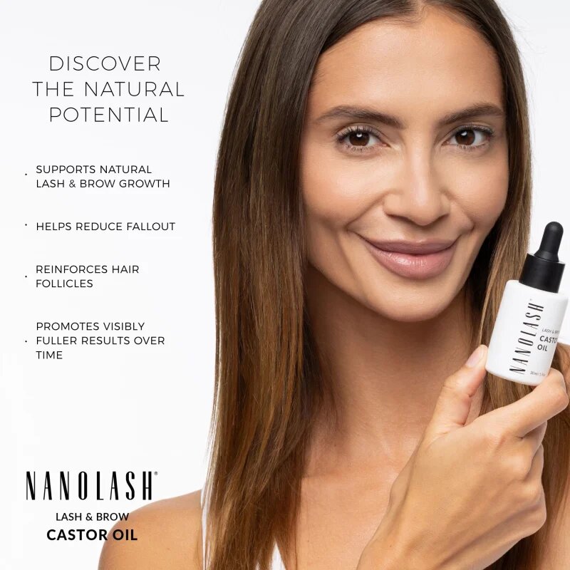 Nanolash Lash & Brow Castor Oil hidegen sajtolt ricinus olaj Szempillákra és szemöldökre 30 ml