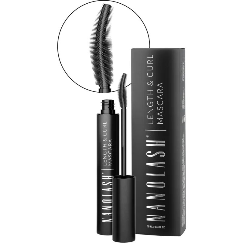 Nanolash Length&Curl Mascara hosszabbító göndörítő és dúsító szempillaspirál 10 ml