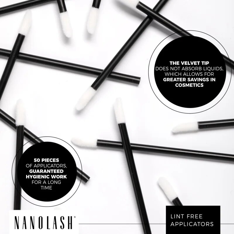 Nanolash Lint Free Applicators applikátor Szempillákra és szemöldökre 50 db