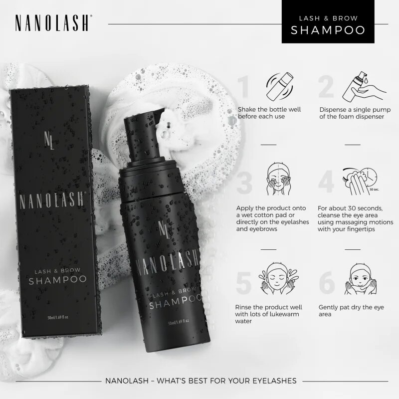 Nanolash tisztító sampon Szempillákra és szemöldökre 50 ml