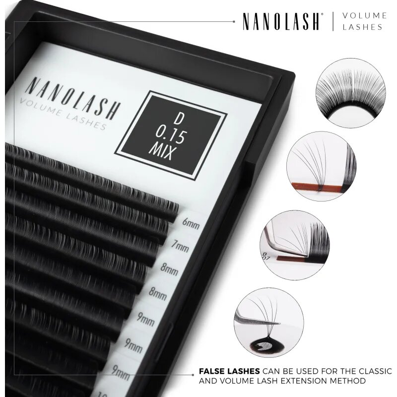 Nanolash Volume Lashes műszempillák 0.15 D 6-13mm 1 db