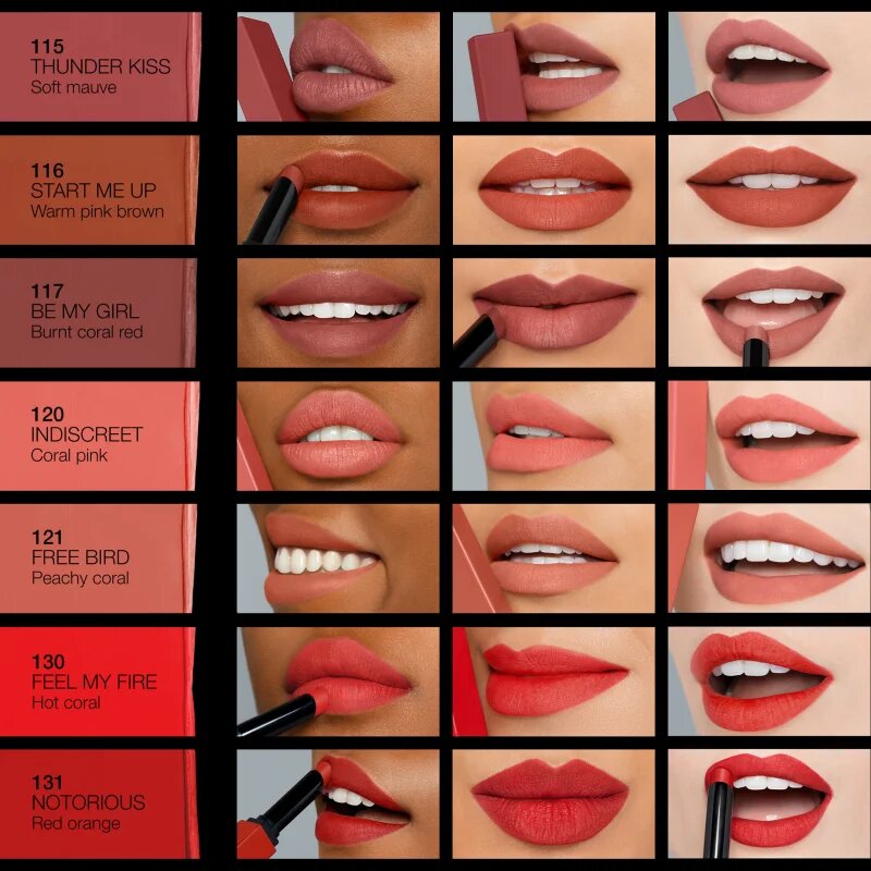 Nars Powermatte Lipstick Ultra matt hosszantrató rúzs árnyalat NO SATISFACTION 15 g