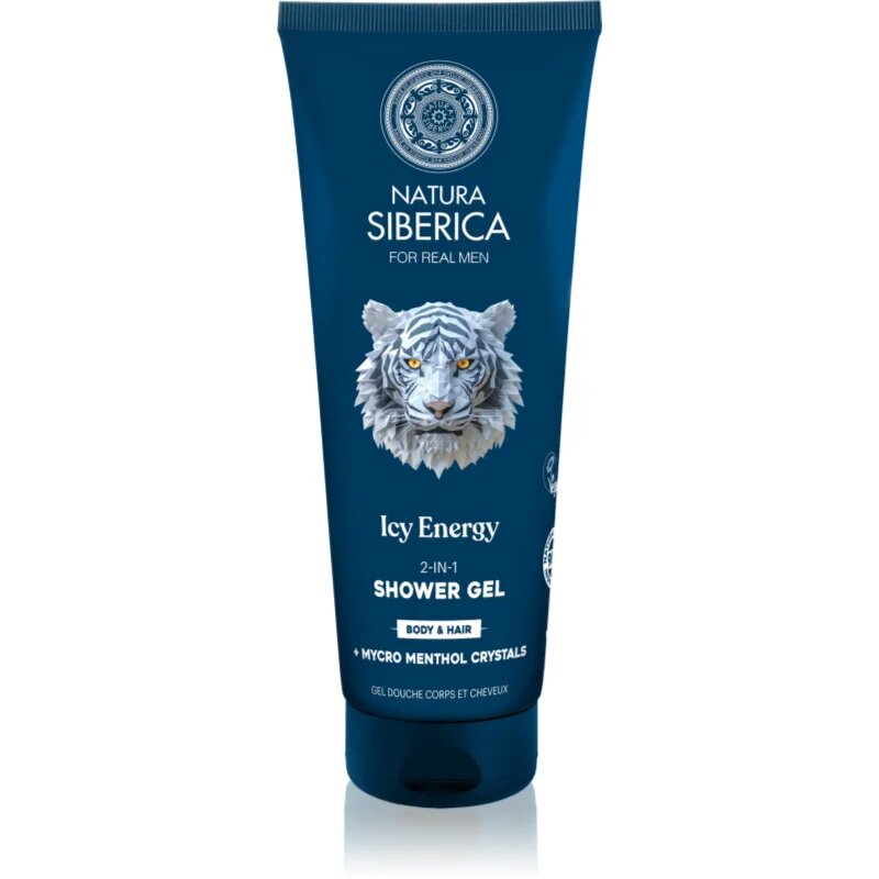 Natura Siberica Arctic Wild Icy Energy tusfürdő gél és sampon 2 in 1 uraknak 200 ml