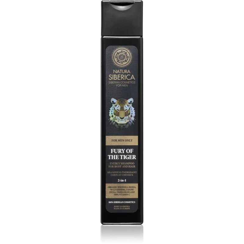 Natura Siberica For Men Only energizáló sampon haj és test 250 ml