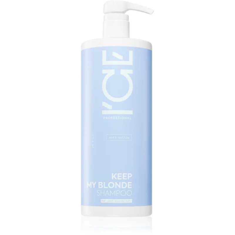 Natura Siberica ICE Professional Keep My Blonde sampon a sárga tónusok neutralizálására szőkített melírozott hideg szőke hajra 1000 ml