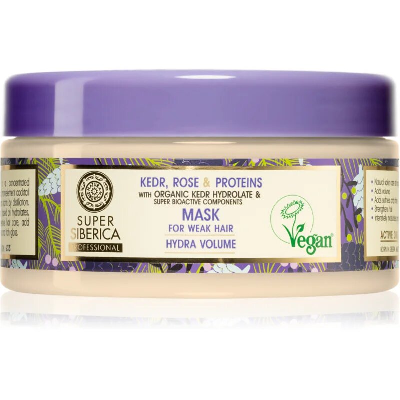 Natura Siberica Kedr Rose & Protein maszk meggyengült hajra 300 ml