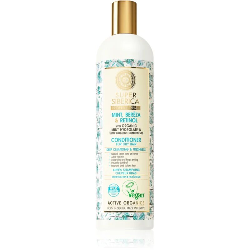 Natura Siberica Mint Bereza & Retinol frissítő balzsam zsíros hajra 400 ml