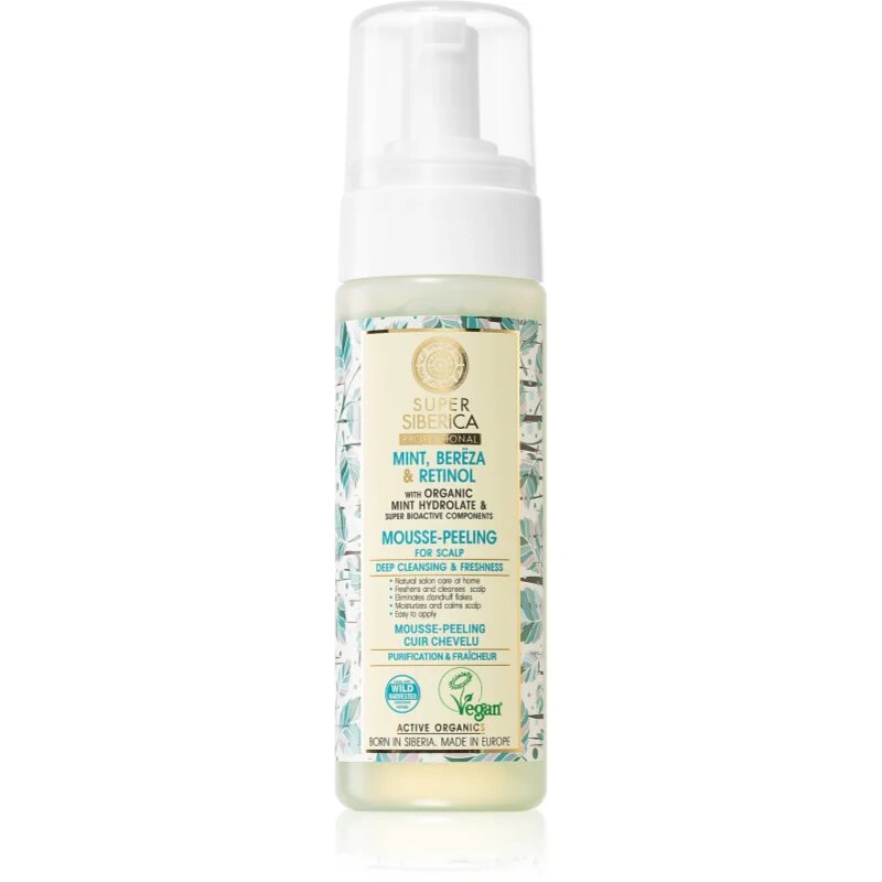 Natura Siberica Mint Bereza & Retinol peeling hab fejbőrre 170 ml