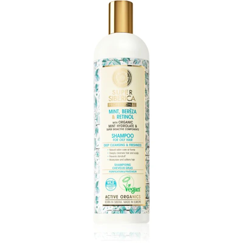 Natura Siberica Mint Bereza & Retinol sampon hajolajjal 400 ml