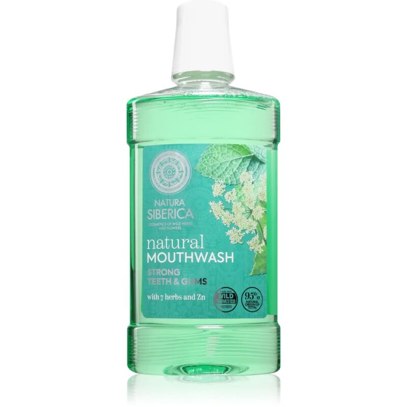 Natura Siberica Natural Mouthwash Strong Teeth & Gums gyógynövényes szájvíz cinket tartalmaz 520 ml