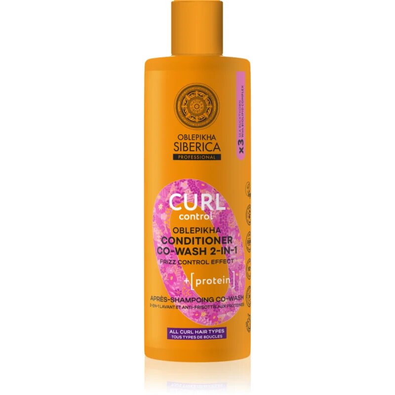 Natura Siberica Oblepikha Siberica Curl Control Kondícionáló vékony könnyen szálló és kócos hajra göndör hajra 400 ml