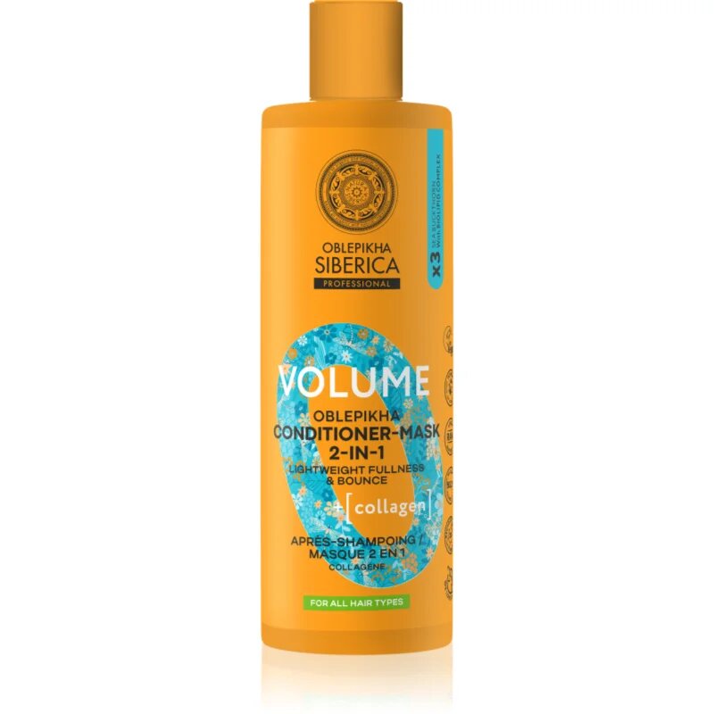 Natura Siberica Oblepikha Siberica Volume kondicionáló és hajpakolás 2 az 1-ben a hajtérfogat növelésére 400 ml