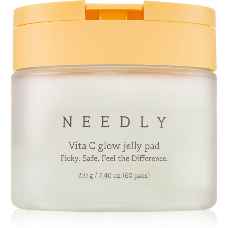 NEEDLY Vita C Glow Jelly Pad tisztító vattakorong az élénk bőrért C-vitaminnal 60 db